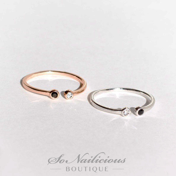 Delicate Midi Rings in silver and gold