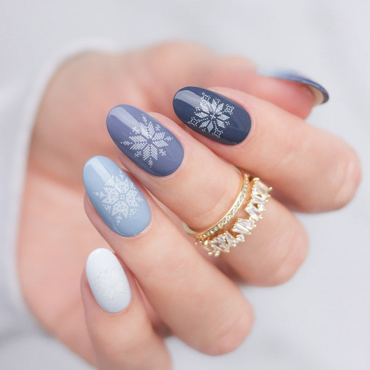 Grey nails with Lustrous Diadem ring