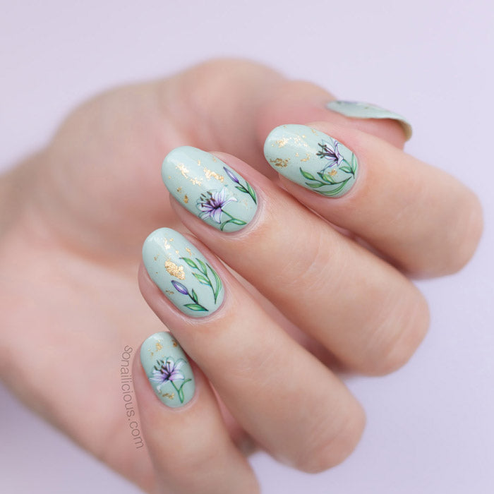lily nails with SoNailicious stickers