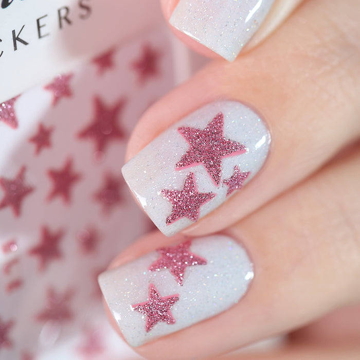 Glitter Star Nail Stickers - 9 Colours