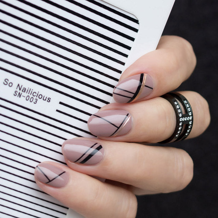 Stripe nails with SoNailicious Stripe stickers