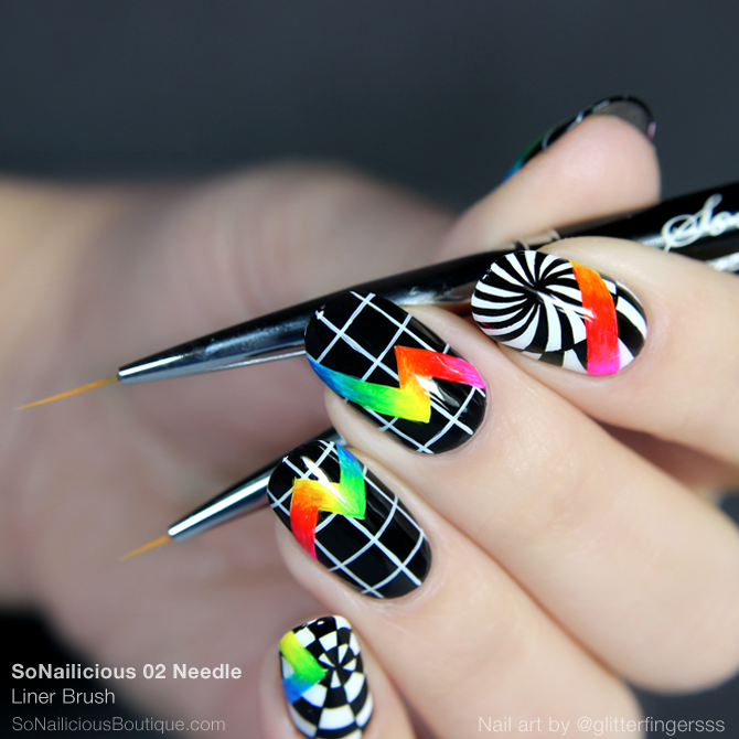 Rainbow nails with SoNailicious brushes 02 and 01