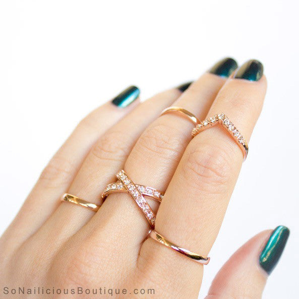 Buy Delicate Studded Gold-Tone Bracelet Ring Online. – Odette