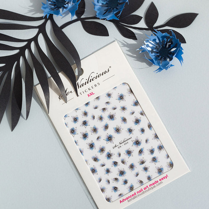 sonailicious blue flowers stickers