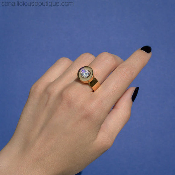 Cocktail Ring With Interchangeable Stones