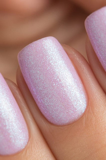 Shimmering light purple nail polish