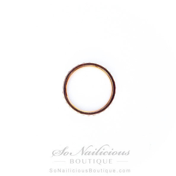 Minimalist Rose Gold Ring With Diamantes - ONLY 1 LEFT!