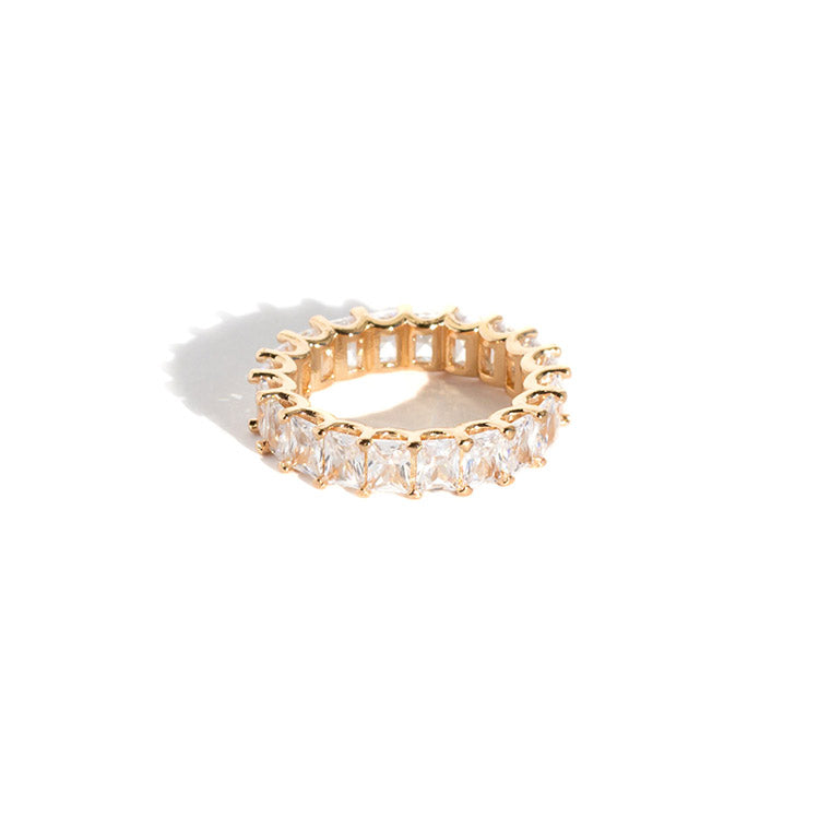 Princess Cut Eternity Ring 14K Gold - ONLY 2 LEFT!