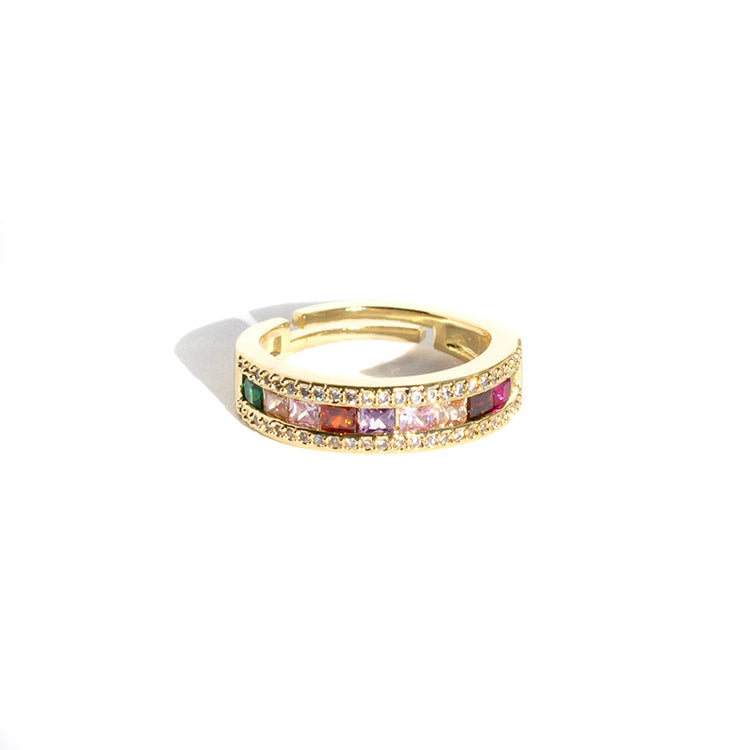 Dreamy Rainbow Ring 18K Gold - adjustable