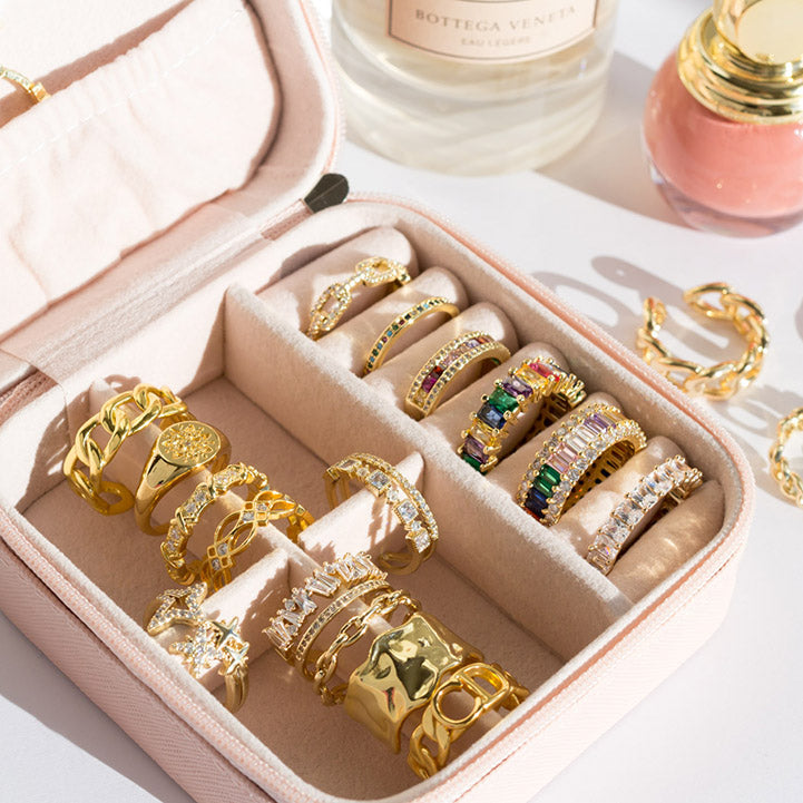 SoNailicious Rainbow Rings in a jewellery box