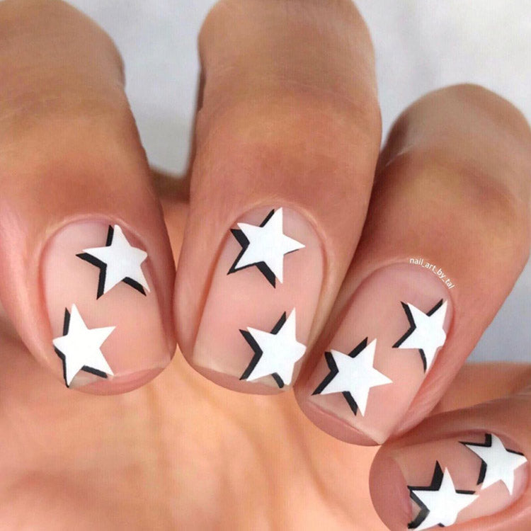 Retro star nails with SoNailicious nail art stickers