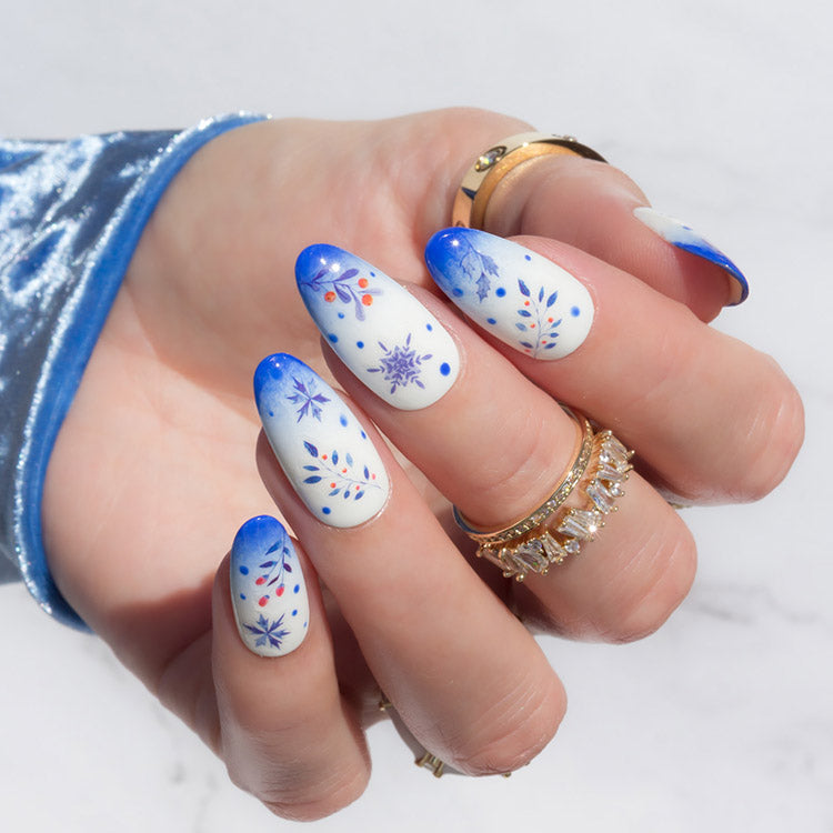 Winter nails with SoNailicious stickers