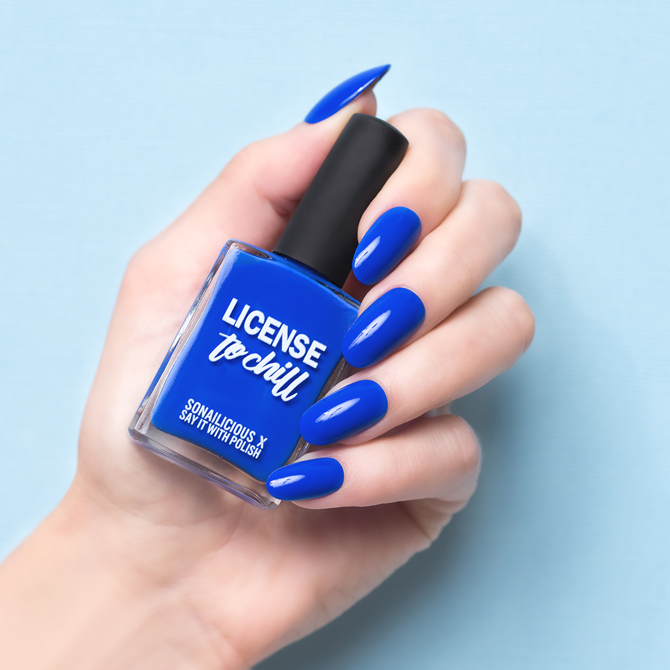 Bright Blue nail polish