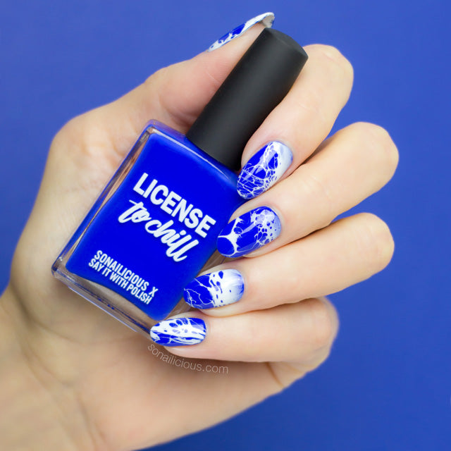 Bright Blue nail design