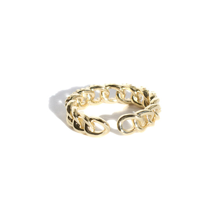 Gold Chain ring with crystals