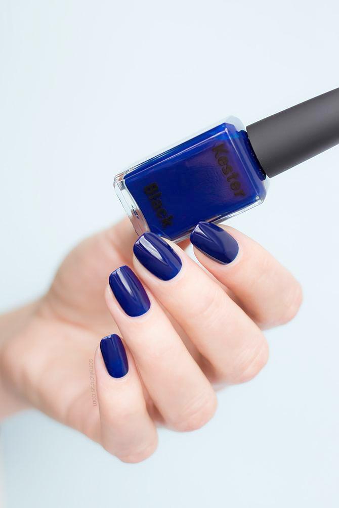 dark blue nail polish kester black bleu