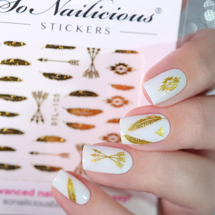 festival nails with SoNailicious stickers