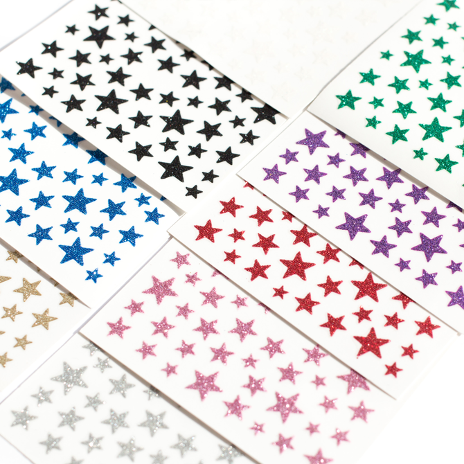 Glitter star self-adhesive nail stickers