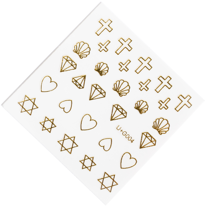 Gold cross nail stickers