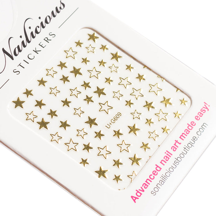 gold star nail stickers