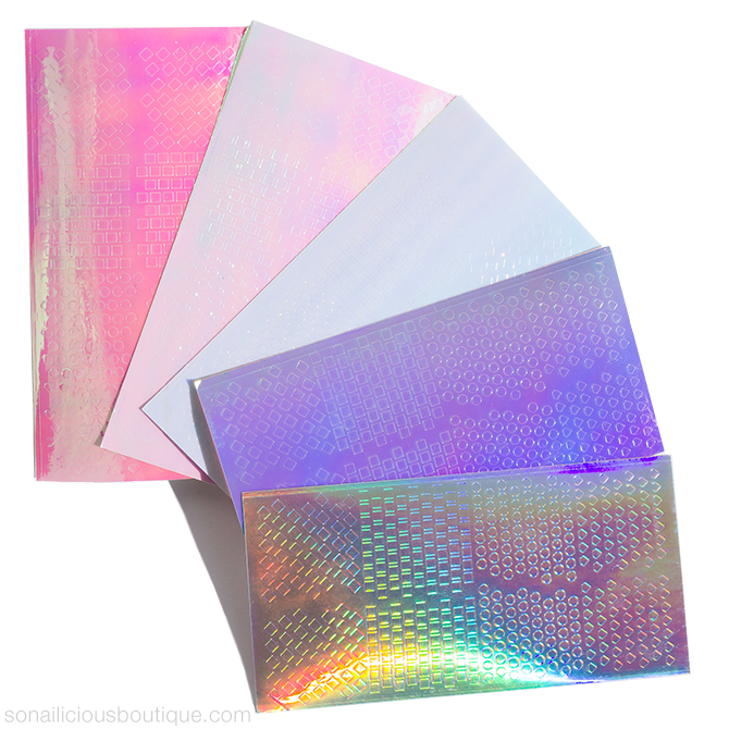 holographic nail stickers - 5 colours