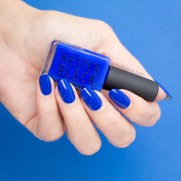 KESTER BLACK Monarch, bright blue nail polish