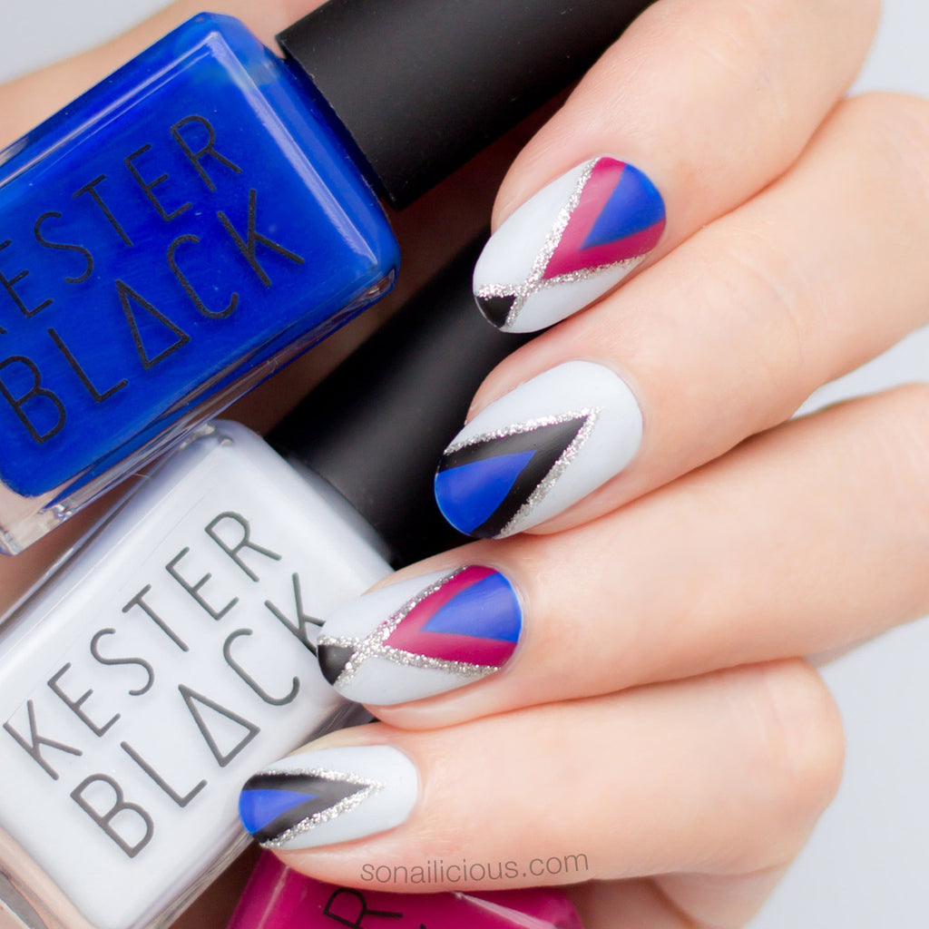 Matte nails with Kester Black Sky and Monarch
