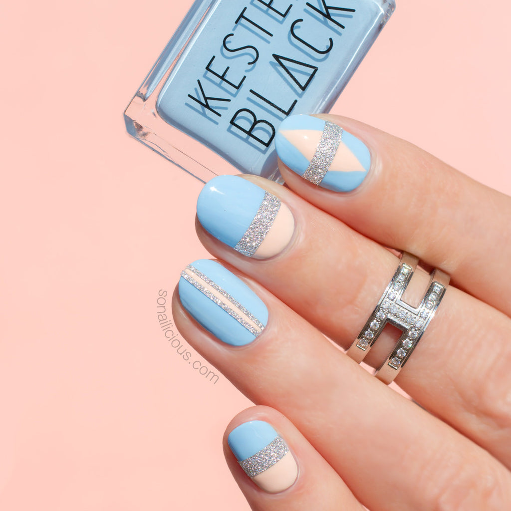 Pink and Blue nails, KESTER BLACK Cumulus