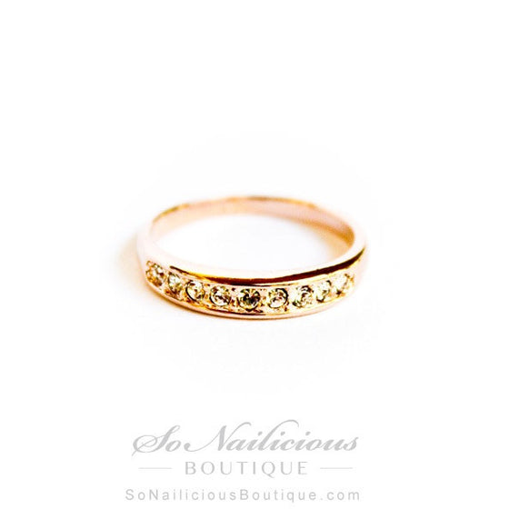 Simple Gold Midi Ring With Diamantes - ONLY 2 LEFT!