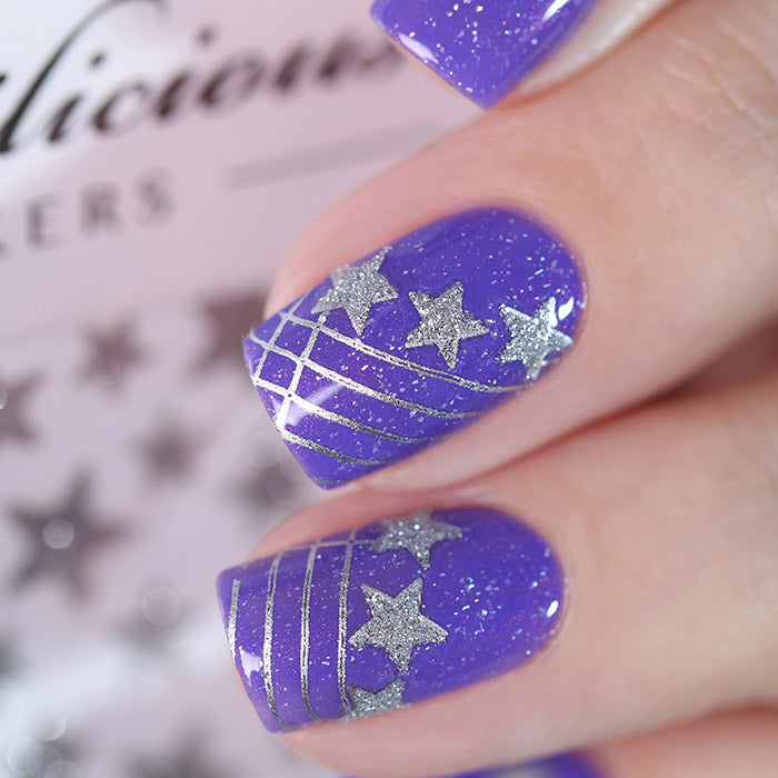 Glitter Star Nail Stickers - 9 Colours