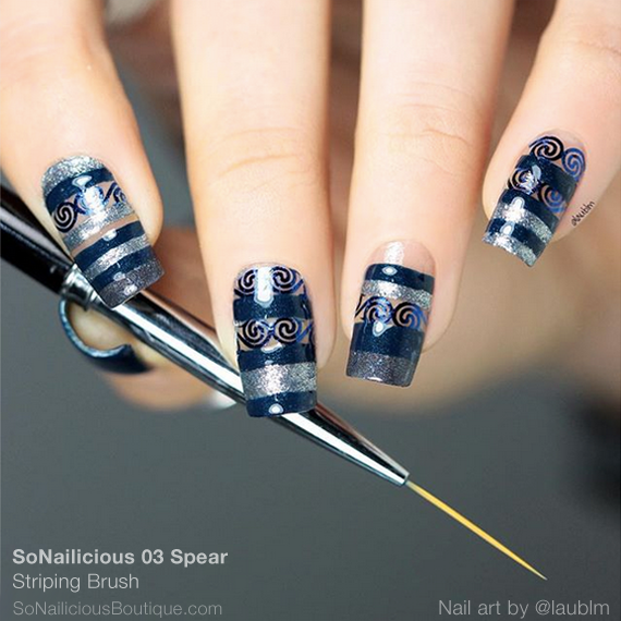 Striping nail art, SoNailicious nail art brush